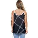 Stripes, Zigzag, Surface, Pattern, Casual Spaghetti Strap Chiffon Top View4