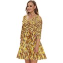 Whimsy Chickens Pattern (AI) Shoulder Cut Out Zip Up Dress View2