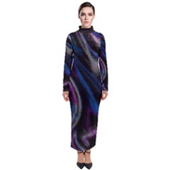 Multicolored Abstract Dynamic Shapes Print Turtleneck Maxi Dress by dflcprintsclothing