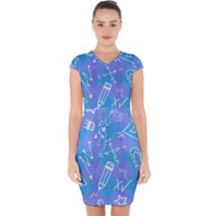 Background Abstract Texture Pattern Capsleeve Drawstring Dress  by Posterlux