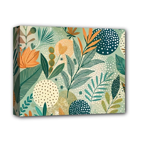 Leaves Pattern Flora Nature Deluxe Canvas 14  X 11  (stretched) by Posterlux