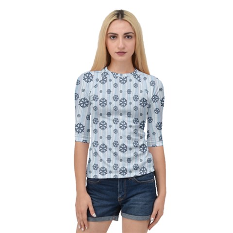 Snowflakes Winter Christmas Quarter Sleeve Raglan T-shirt by anzea