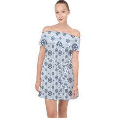 Snowflakes Winter Christmas Off Shoulder Chiffon Dress by anzea