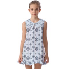 Snowflakes Winter Christmas Kids  Pilgrim Collar Ruffle Hem Dress by anzea