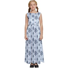 Snowflakes Winter Christmas Kids  Satin Sleeveless Maxi Dress by anzea