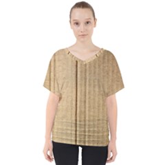 Brown Cardboard Texture Macro, Cardboard, Cardboard V-neck Dolman Drape Top by kyorashop23