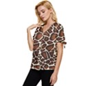 Giraffe Texture, Macro Bow Sleeve Button Up Top View2