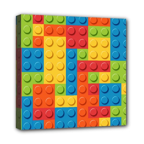 Lego Bricks, Colorful Dots Background Mini Canvas 8  X 8  (stretched) by kyorashop23
