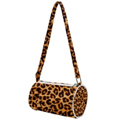 Leopard Skin Texture Macro, Brown Mini Cylinder Bag by kyorashop23