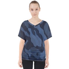 Purple Camo V-neck Dolman Drape Top by kyorashop23