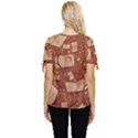Retro Education Texture, Creative Education Background Bow Sleeve Button Up Top View4
