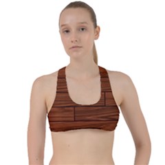 Seamless Wooden Planks Brown Wooden Background Criss Cross Racerback Sports Bra by kyorashop23