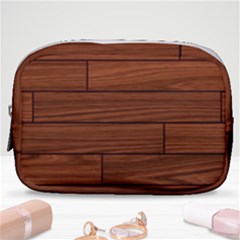 Seamless Wooden Planks Brown Wooden Background Make Up Pouch (small) by kyorashop23