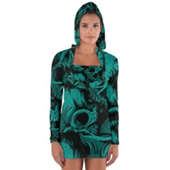 Skulls Long Sleeve Hooded T-shirt by kyorashop23