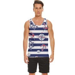 Seamless Marine Pattern Men s Wide Collar Tank Top by Ket1n9