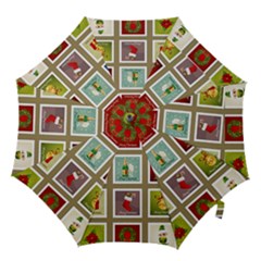 Christmas Stamp Pattern Hook Handle Umbrellas (medium) by Maspions
