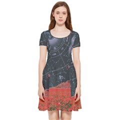 Astrology Surreal Surrealism Trippy Visual Art Inside Out Cap Sleeve Dress by Bedest