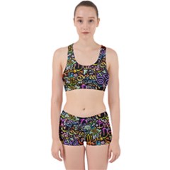 Graffiti Word Seamless Pattern Work It Out Gym Set by Bedest