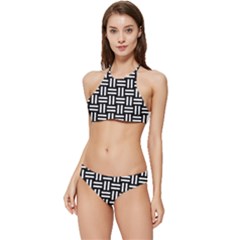 Frets Mosaic Pattern Geometric Banded Triangle Bikini Set by Bedest