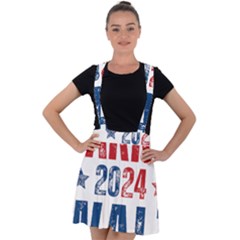 Kamala Harris 2024 Walz Velvet Suspender Skater Skirt by Safari