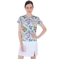 Leaf Seamless Pattern  Women s Sports Top by Safari