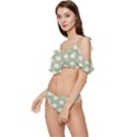 Polk Dots Seamless Pattern Ruffle Edge Tie Up Bikini Set	 View2