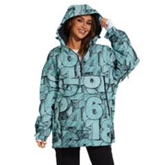 Blue Digits Background, Artwork, Numbers Women s Ski And Snowboard Waterproof Breathable Jacket by kyorashop23