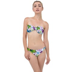 Butterflies, Abstract, Background, Colorful Classic Bandeau Bikini Set by kyorashop23