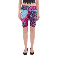 Colorful Splashes Grunge, Abstract Art Yoga Cropped Leggings by kyorashop23