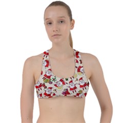 Santa Claus Patterns, Christmas Decorations Criss Cross Racerback Sports Bra by kyorashop23