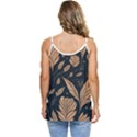 Background Pattern Leaves Texture Casual Spaghetti Strap Chiffon Top View4