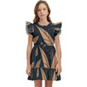 Background Pattern Leaves Texture Kids  Winged Sleeve Dress View1