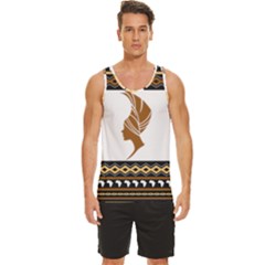 African Women Pattern Seamless Style Men s Wide Collar Tank Top by Bedest