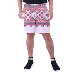 Retro Knitting Patterns Seamless Men s Pocket Shorts by Bedest