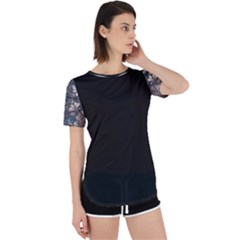 Ornate Baroque Floral Pattern Print Perpetual Short Sleeve T-shirt by dflcprintsclothing