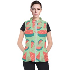 Watermelon Dots Summer Pattern Women s Puffer Vest by Bedest