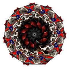 Confederate Flag Usa America United States Csa Civil War Rebel Dixie Military Poster Skull Automatic Folding Umbrella With Case (large) by Ket1n9