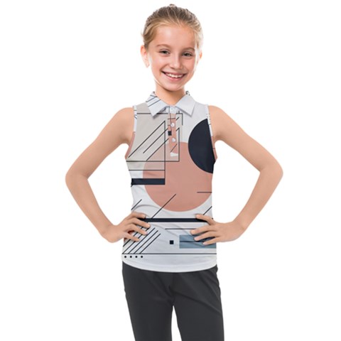 Abstract Architecture Kids  Sleeveless Polo T-shirt by Bedest
