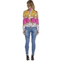 Architecture Glass Abstract Pattern Women s Long Sleeve Revers Collar Cropped Jacket View4