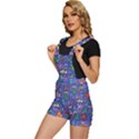 Grateful Dead Dancing Bears Pattern Short Overalls View2