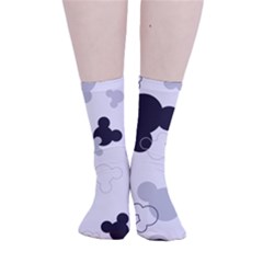 Mickey Mouse, Black, Classic, Cute, Disne Smooth Crew Length Tube Socks by kyorashop23