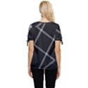 Stripes, Zigzag Bow Sleeve Button Up Top View4