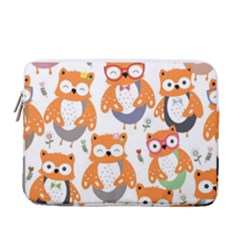 Cute Colorful Owl Cartoon Seamless Pattern 13  Vertical Laptop Sleeve Case With Pocket by Apen
