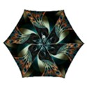 Colorful Peacock Bird Feathers Automatic Folding Umbrella with Case (Small) View1