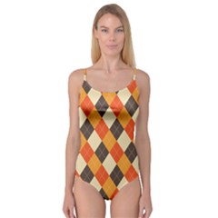 Halloween Argyle Pattern  Camisole Leotard  by Safari