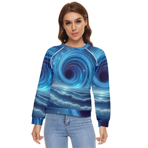 Astral Waveform Fantasy Women s Long Sleeve Raglan T-shirt by Grandong