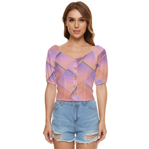 3d Texture Abstract Pattern Vintage Button Up Blouse by Grandong