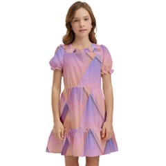 3d Texture Abstract Pattern Vintage Kids  Puff Sleeved Dress by Grandong