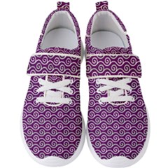 Violet White Pattern Men s Velcro Strap Shoes by ytdream