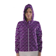 Violet White Pattern Women s Hooded Windbreaker by ytdream